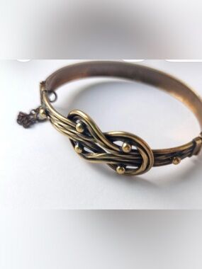 Knotted Brass-Tone Bangle Bracelet - Women Jewelry